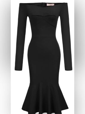 NWT Belle Pogue Mermaid Midi Dress Retro Bodycon LBD Classic Rockabilly Party